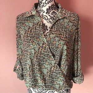 Bebe Long Sleeve Blouse/ Top